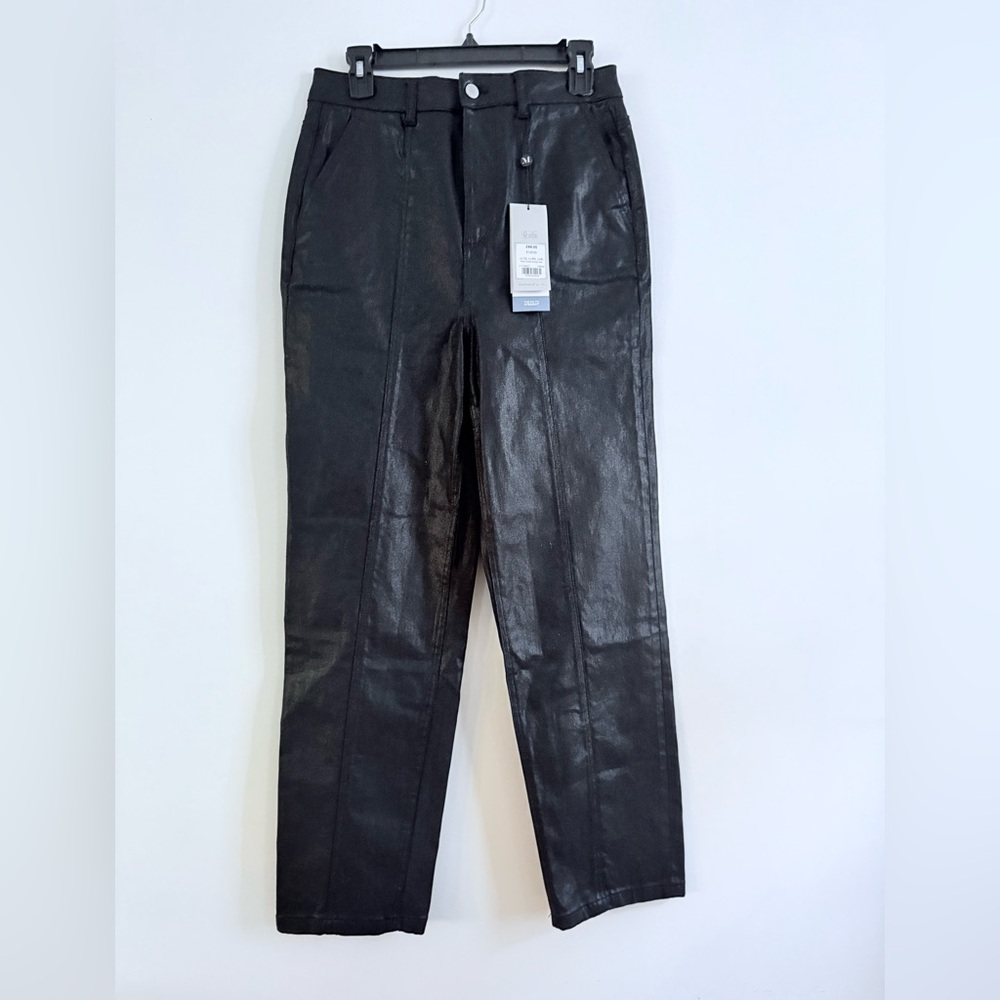 Mint Velvet Black Coated Straight Jean